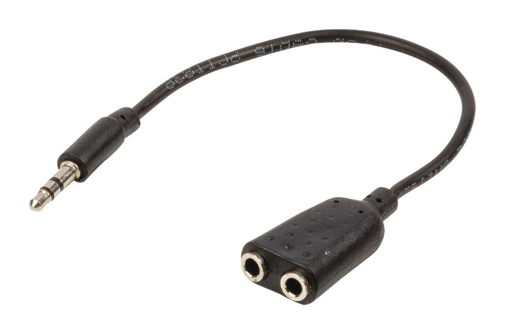 Valueline vlap22100b02 Klinken-Stereo-Audio-Verteilerkabel 3,5 mm Stecker – 2 x 3,5 mm Buchse 0,20 m schwarz
