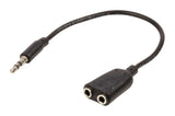 Valueline vlap22100b02 Klinken-Stereo-Audio-Verteilerkabel 3,5 mm Stecker – 2 x 3,5 mm Buchse 0,20 m schwarz
