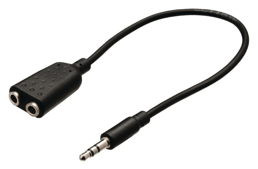 Valueline vlab22100b02 Klinken-Stereo-Audio-Verteilerkabel 3,5 mm Stecker – 2 x 3,5 mm Buchse 0,20 m schwarz