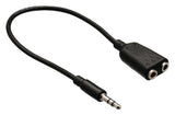 Valueline vlab22100b02 Klinken-Stereo-Audio-Verteilerkabel 3,5 mm Stecker – 2 x 3,5 mm Buchse 0,20 m schwarz