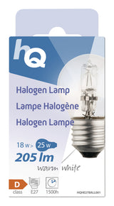 HQ HQ HQHE27 Ball001 Halogenlampe Kugel E27 18 W 205 lm 2.800 K
