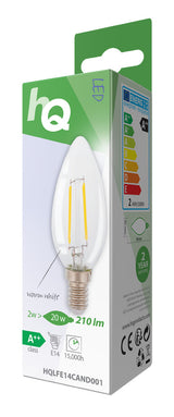 HQ LFE14CAND001 LED Retro-Glühlampe E14 Kerze 2W 210LM 2700K