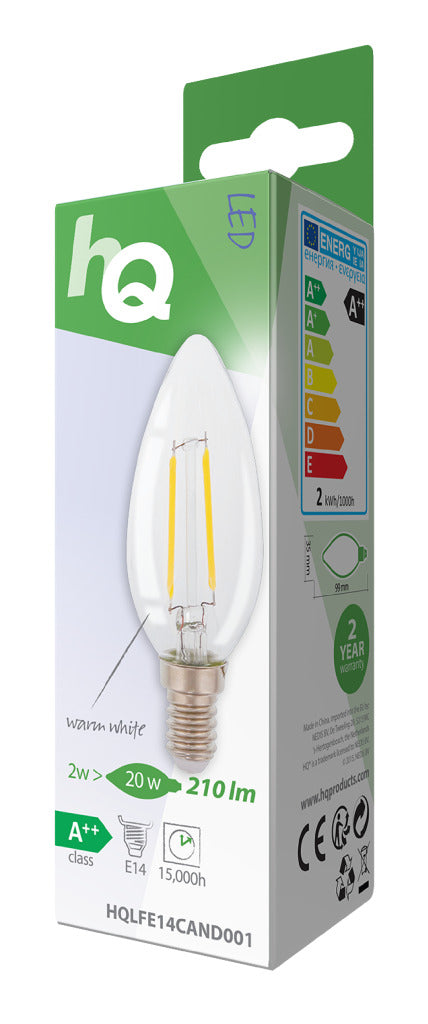 HQ LFE14CAND001 LED Retro-Glühlampe E14 Kerze 2W 210LM 2700K