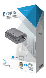 K ouml;nig König KNACO2502 Digital Audio Konverter 1x Toslink Buchse + 1x S PDIF (RCA) Buchse 1x Toslink Buchse + 1x SPDIF (RCA) Buchse Dunkelgrau