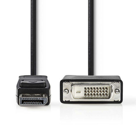 Nedis CCGP37200BK20 DisplayPort – DVI-Kabel DisplayPort-Stecker – DVI-D 24+1-poliger Stecker 2,0 m Schwarz