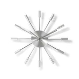 Nedis CLWA004MT34 Runde Wanduhr, Durchmesser 34 cm, Silber