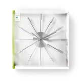 Nedis CLWA004MT34 Runde Wanduhr, Durchmesser 34 cm, Silber