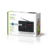 Nedis rdfm2100gy fm-radio 3,6 w usb-poort microsd-kaartsleuf zwart grijs