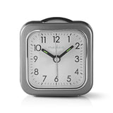 Nedis cldk005gy analoge Tischuhr mit Alarm, quadratisch, grau