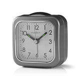 Nedis cldk005gy analoge Tischuhr mit Alarm, quadratisch, grau
