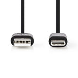 Nedis ccgp60600bk01 USB 2.0-Kabel Typ C Stecker – A Stecker 0,1 m schwarz