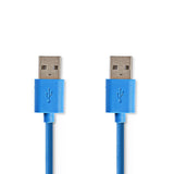Nedis ccgp61000bu20 USB 3.0-Kabel A Stecker - A Stecker 2,0 m blau