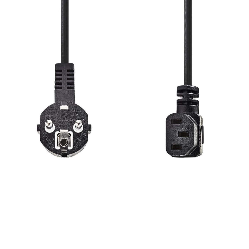 Nedis CEGP10020BK100 Stromkabel, Schuko-Stecker, abgewinkelt – IEC-320-C13, abgewinkelt, 10 m, Schwarz