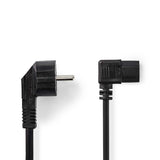 Nedis CEGP10020BK100 Stromkabel, Schuko-Stecker, abgewinkelt – IEC-320-C13, abgewinkelt, 10 m, Schwarz