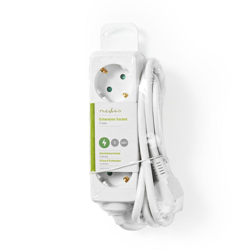 Nedis exso315f1wt Steckdose Schutzkontakt 3-fach 1,5 m weiß