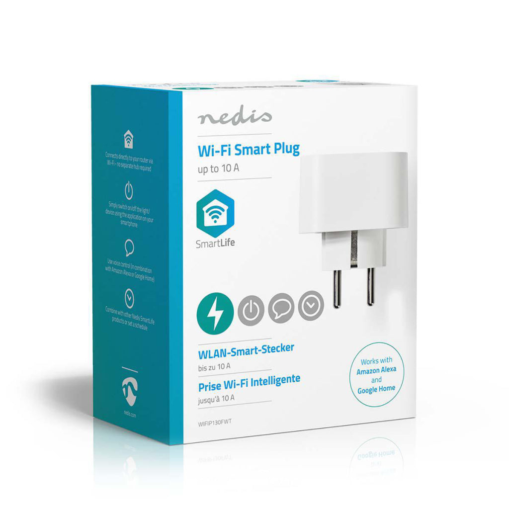 Nedis wifip130fwt Wi-Fi Smart Plug Schuko Typ F 10 a