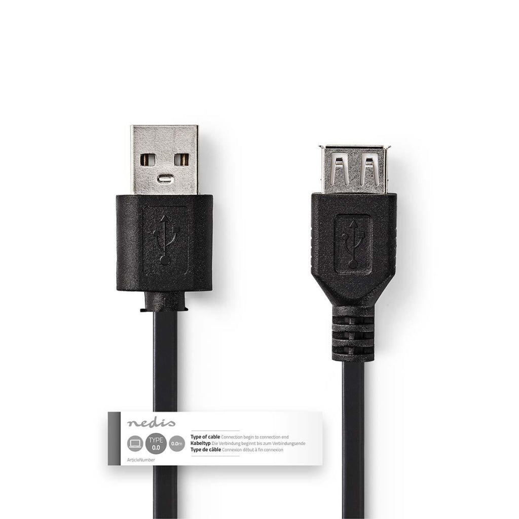 Nedis ccgt60010bk30 Kabel USB 2.0 A Stecker - USB A Buchse 3,0 m schwarz