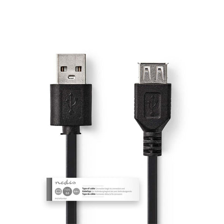 Nedis ccgt60010bk30 Kabel USB 2.0 A Stecker - USB A Buchse 3,0 m schwarz