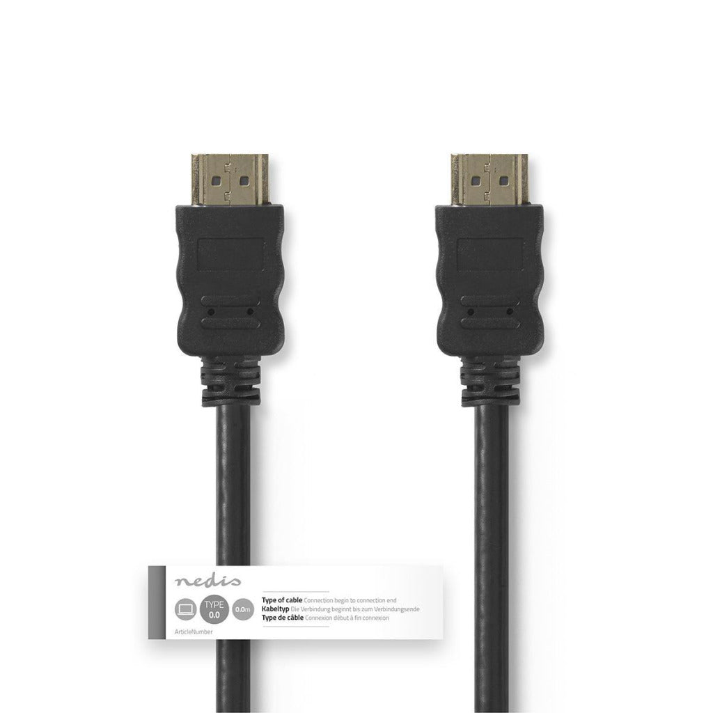 Nedis CVGT34000BK100 Hochgeschwindigkeits-HDMI-Kabel mit Ethernet-HDMI-Anschluss, HDMI-Anschluss, 10 m, Schwarz
