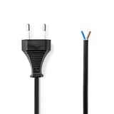 Nedis pcgp11700bk20 Netzkabel Eurostecker – offenes Kabelende 2,0 m schwarz