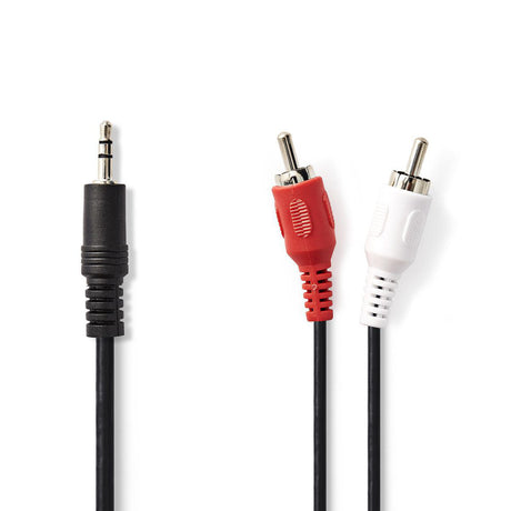 Nedis cagt22200bk15 Stereo-Audiokabel 3,5 mm Stecker - 2x Cinch-Stecker 1,5 m schwarz