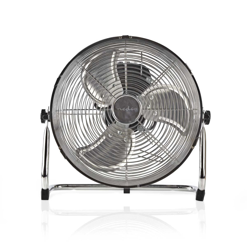 Nedis fnfl10ccr30 Bodenventilator Durchmesser 30 cm 3 Geschwindigkeiten Chrom