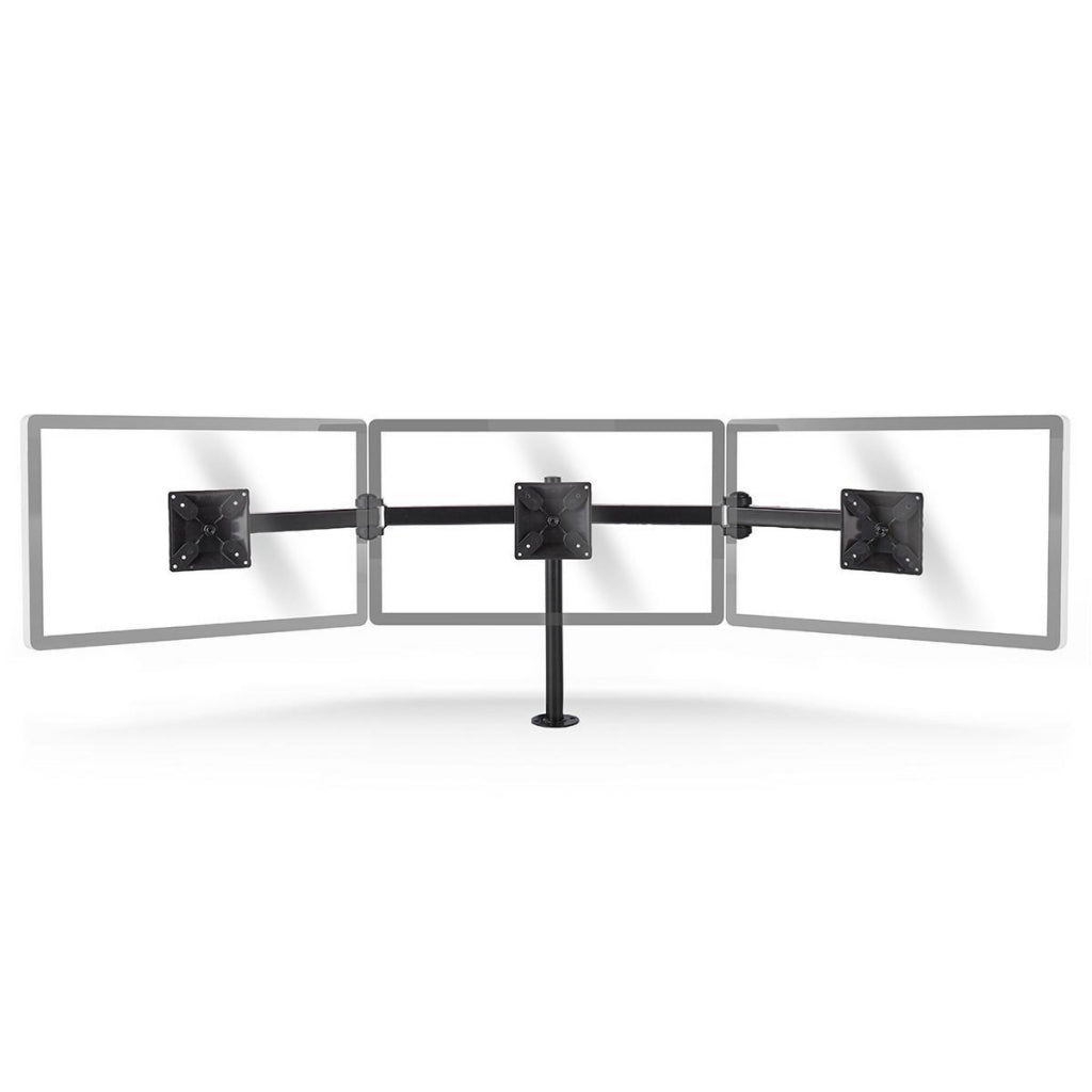 Nedis ergotmm100bk ergonomische Monitorhalterung, drei Monitorarme, dreh- und neigbar, schwarz