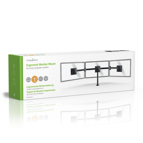 Nedis ergotmm100bk ergonomische Monitorhalterung, drei Monitorarme, dreh- und neigbar, schwarz