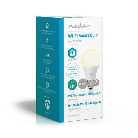 Nedis wifilw11wte27 wifi smart led-lampe warmweiß e27