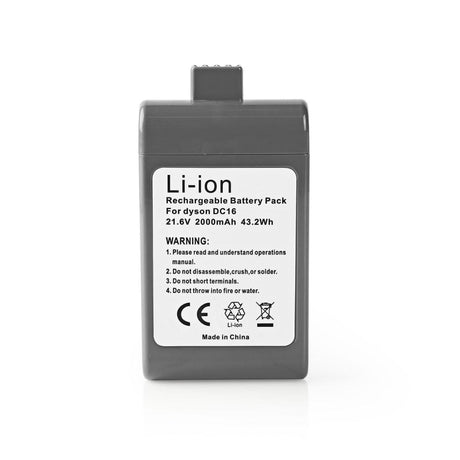 Nedis V2AHDY21V602 Staubsauger-Akku, Li-Ion, 21,6 V, 2 Ah, 43,2 Wh, Ersatz für Dyson DC16-Serie