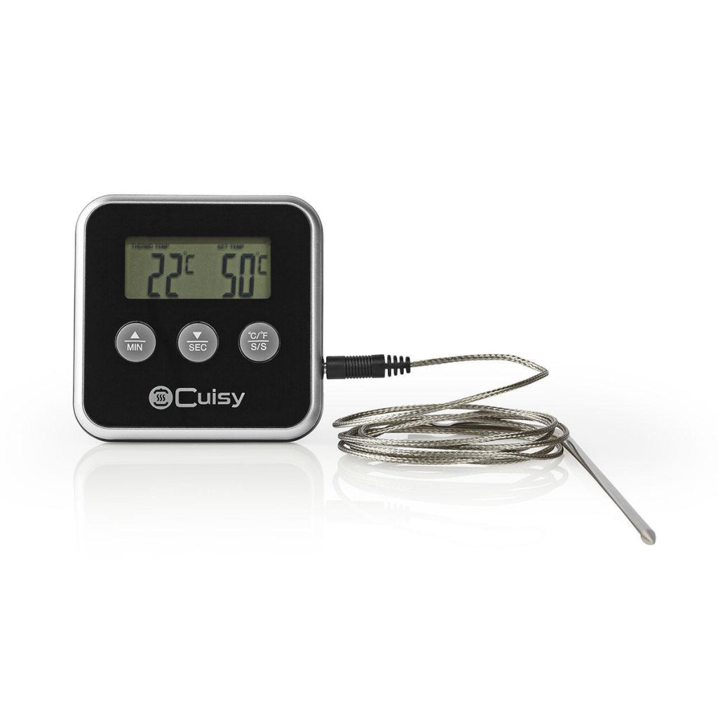 Nedis kath105bk Fleischthermometer 0–250 °C, Digitalanzeige, Timer