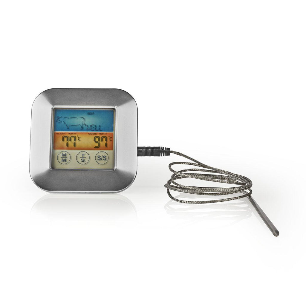 Nedis kath106si Fleischthermometer 0–250 °C, Farbdisplay, Timer