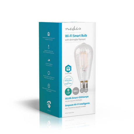 Nedis wifilf10wtst64 Wi-Fi Smart LED-Glühlampe E27 ST64 5 W 500 lm
