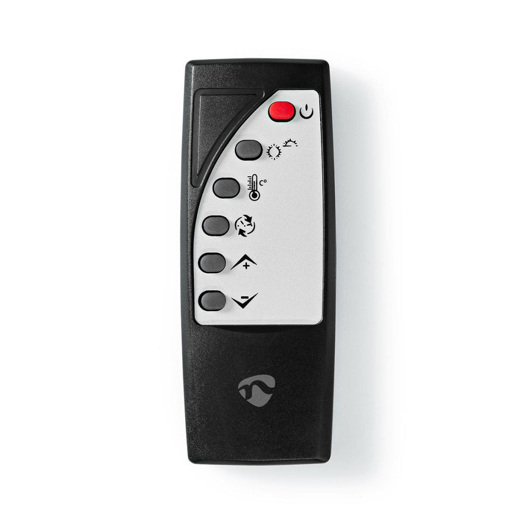 Nedis HTPL20FBK Glasplatten-Konvektorheizung, Thermostat, LCD-Bildschirm, 2 Heizstufen, stehend, Wandmontage, 2000 W, Schwarz