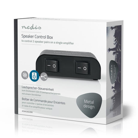 Nedis aswi2602bk Lautsprecherschalter 2 Ports Klemmanschluss schwarz