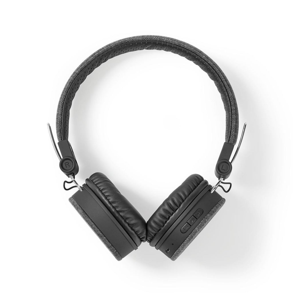 Nedis FSHP250AT Bluetooth®-Kopfhörer mit gewebtem Stoff überzogenem On-Ear | 18 Stunden Wiedergabezeit Anthrazitschwarz