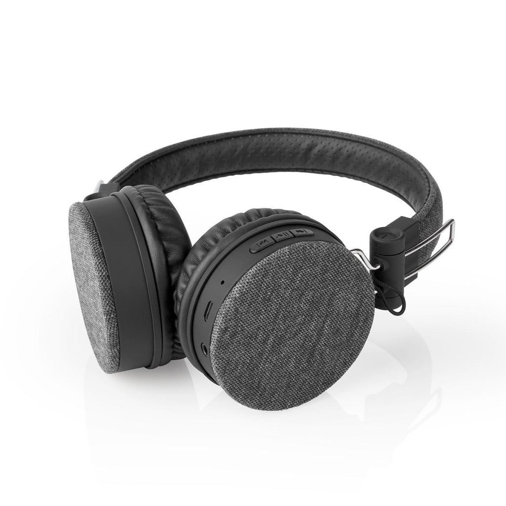 Nedis FSHP250AT Bluetooth®-Kopfhörer mit gewebtem Stoff überzogenem On-Ear | 18 Stunden Wiedergabezeit Anthrazitschwarz