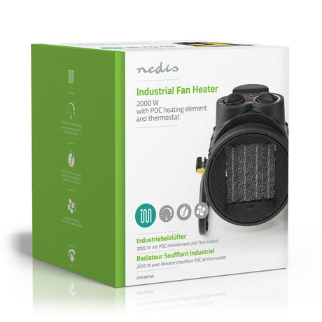 Nedis htif20fyw industrieller Keramik-Heizlüfter-Thermostat 3 Einstellungen 2000 W gelb