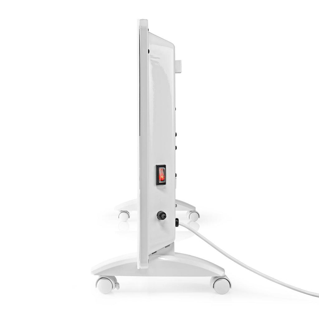 Nedis WiFiHTPL20FWT Intelligente Konvektorheizung mit WiFi-Thermostat, Glasfrontplatte, 2000 W, Weiß