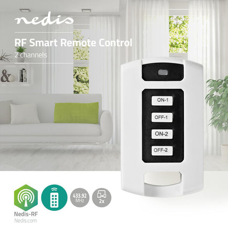 Nedis RFRC220WT RF-Smart-Fernbedienung 2 Kanäle