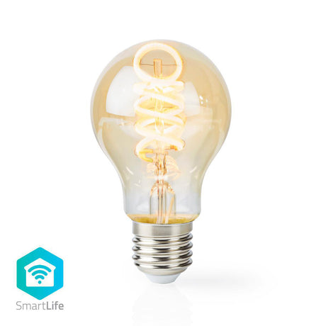 Nedis WiFilt10GDA60 WiFi Warm- bis Kaltweiße LED-Glühlampe, gedreht, E27, A60, 5,5 W, 350 lm