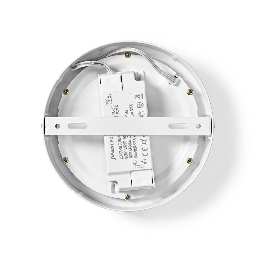 Nedis WIFILAW10WT WLAN-Deckenleuchte, rund, Durchmesser 17 cm, warm bis kaltweiß, 800 lm, 12 W, schlankes Design, Aluminium