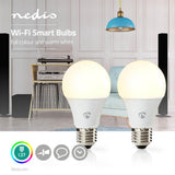Nedis WIFILC21WTE27 WLAN-LED-Lampen, vollfarbig und warmweiß, E27, 2er-Pack