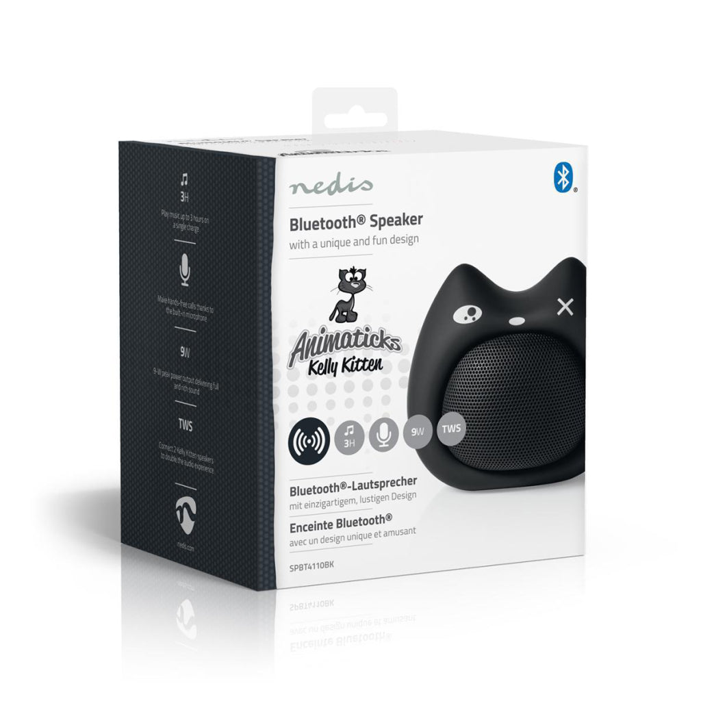 Nedis SPBT4110BK Animaticks Bluetooth-Lautsprecher 3 Stunden Spielzeit Freisprechen Kelly Kitten