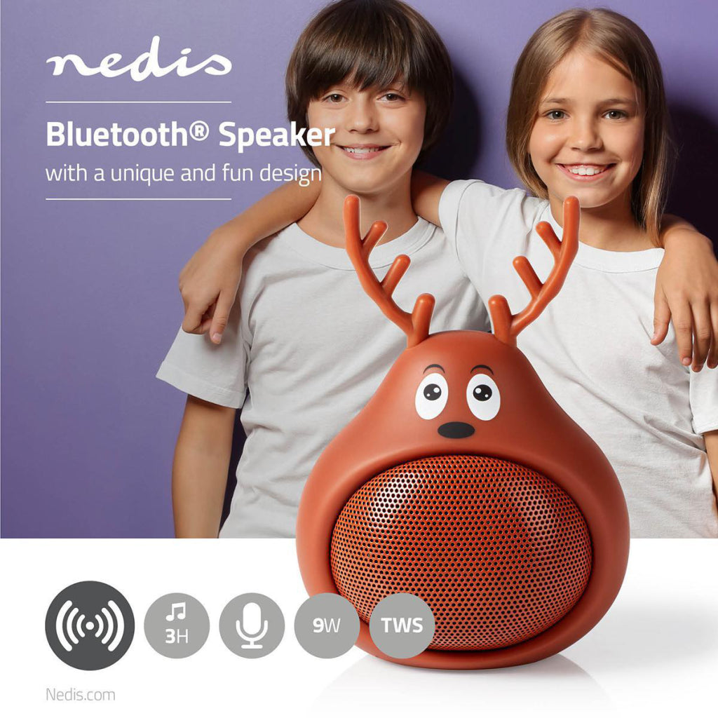 Nedis SPBT4110BN Animatics Bluetooth-Lautsprecher 3 Stunden Spielzeit Freisprechen Rudy Reindeer