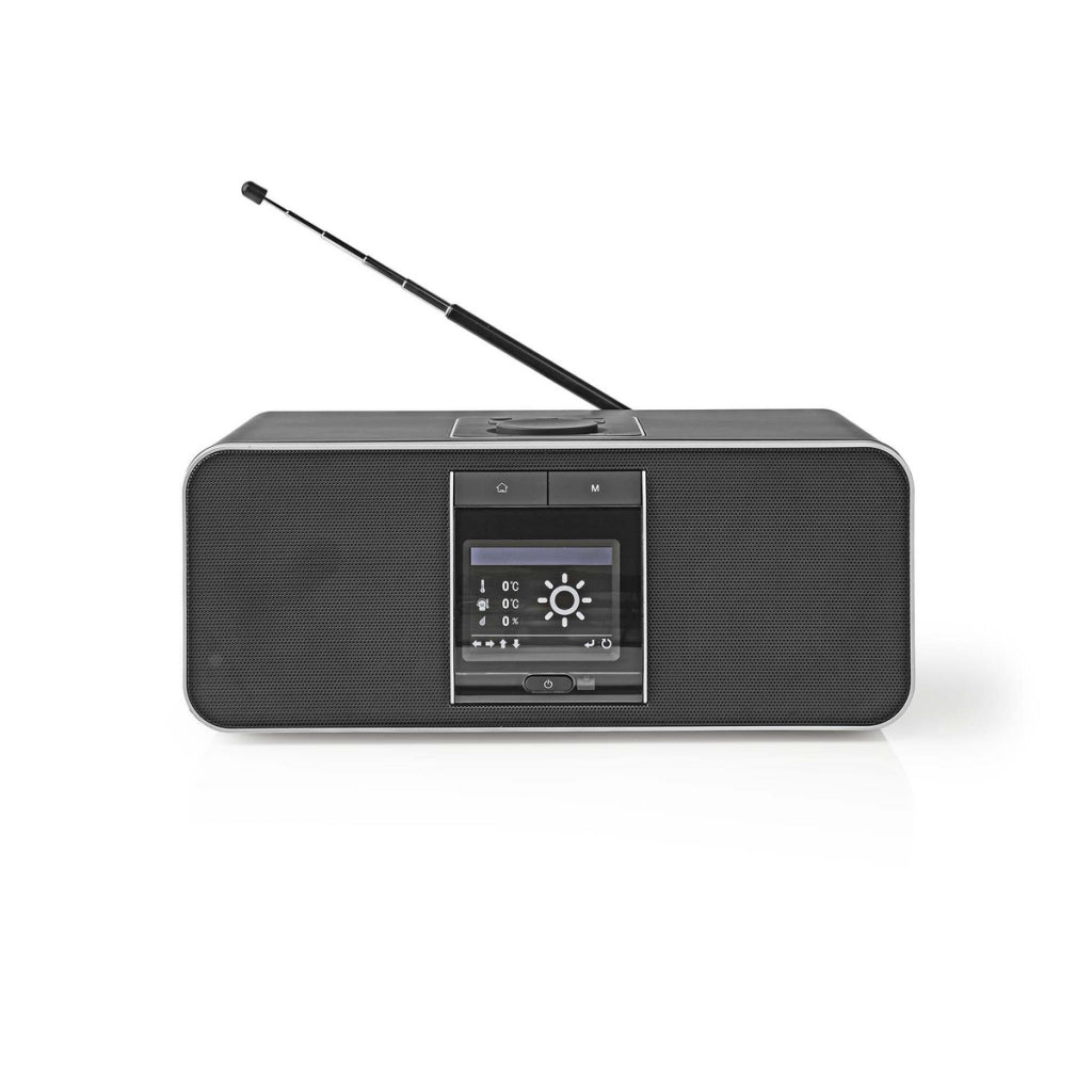 Nedis RDIN5005BK Internetradio 42 W Dab+ FM Bluetooth® Fernbedienung Schwarz Silber