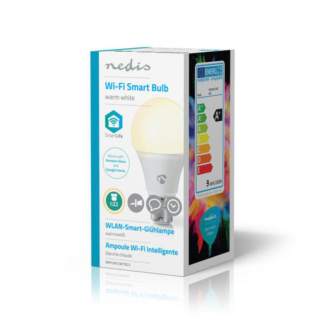 Nedis Wi-Fi LW12WTB22 SmartLife LED-Glühbirne Wi-Fi B22 800 lm 9 W Warmweiß 2700 K Energieklasse: A+ Android Trade; ios a60