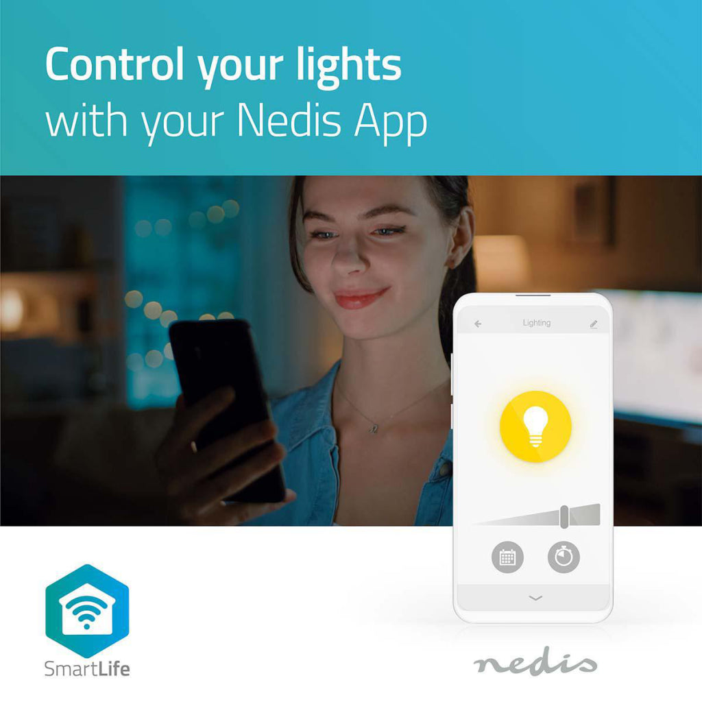 Nedis Wi-Fi LW12WTE27 SmartLife LED-Glühbirne Wi-Fi E27 800 lm 9 W Warmweiß 2700 K Energieklasse: A+ Android Trade; iOS-Durchmesser: 60 mm A60