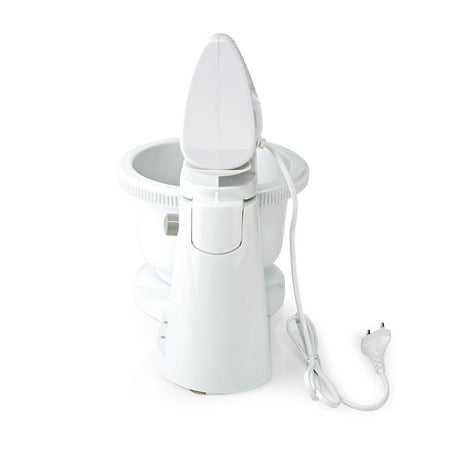 Nedis kahm110cwt Handmixer 200 W, 5-Gang-Turbofunktion, rotierende Schüssel, 2 Knethaken, 2 Rührbesen, grauweiß
