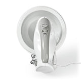 Nedis kahm110cwt Handmixer 200 W, 5-Gang-Turbofunktion, rotierende Schüssel, 2 Knethaken, 2 Rührbesen, grauweiß